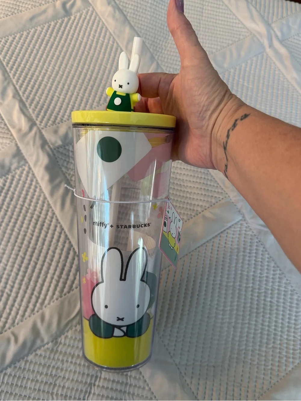 Miffy x Starbucks Yellow Bunny Tumbler with Miffy Topped Straw NWT